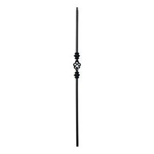 Shape Series 1/2" Square x 44"H Single Basket with Double Knuckle Hollow Iron Baluster (9077)