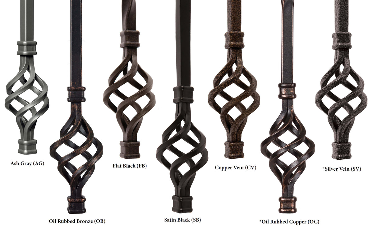 Shape Series 1/2&quot; Square x 44&quot;H Double Knuckle Hollow Iron Baluster (9007)