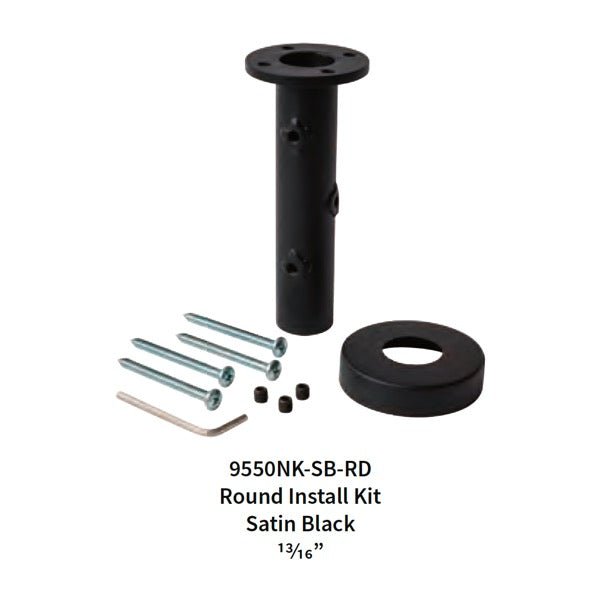 Install Kit for 1 - 3/16" Round Hollow Iron Newel (9550NK - SB - RD) - Stair Parts USA