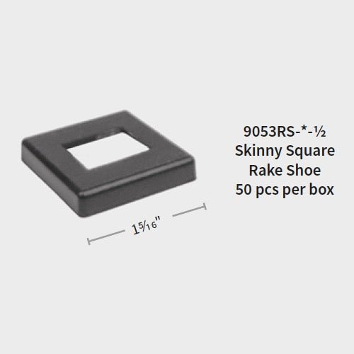 Skinny Angled Shoe for Square Hollow Iron Balusters (9053RS - S) - Stair Parts USA