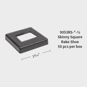 Skinny Angled Shoe for Square Hollow Iron Balusters (9053RS - S) - Stair Parts USA