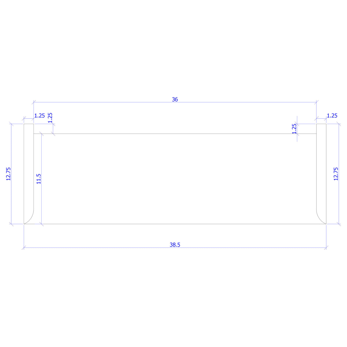 Double Return 1&quot; x 11-1/2&quot; Stair Tread (1400DR)