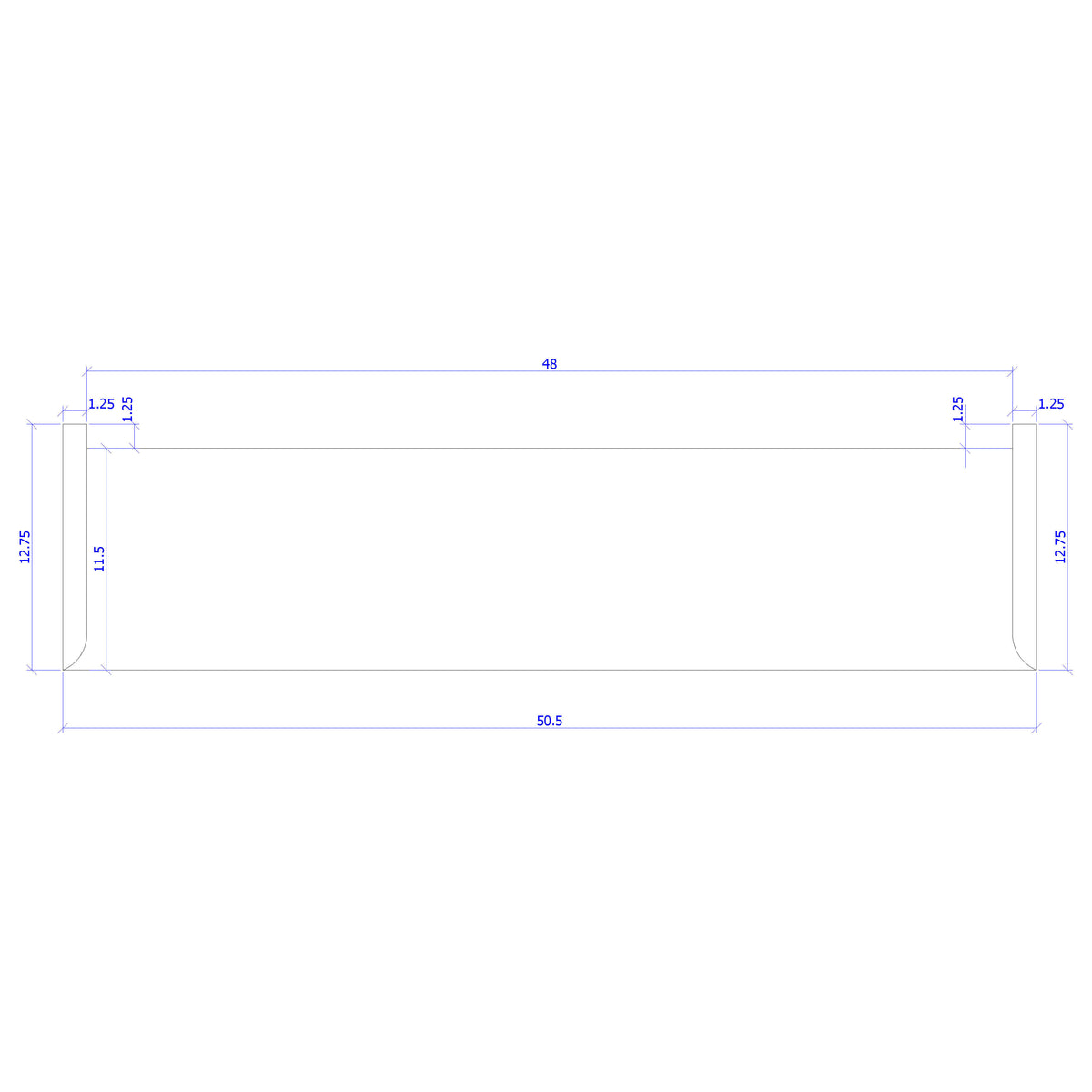 Double Return 1&quot; x 11-1/2&quot; Stair Tread (1400DR)