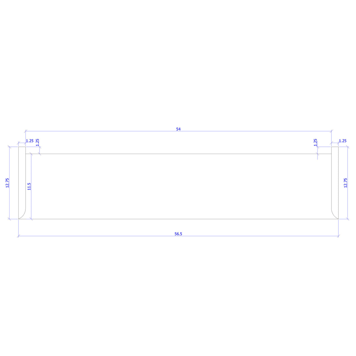 Double Return 1&quot; x 11-1/2&quot; Stair Tread (1400DR)