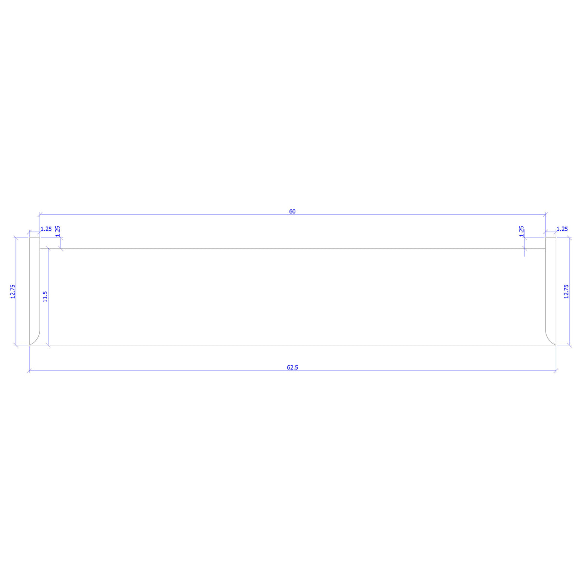 Double Return 1&quot; x 11-1/2&quot; Stair Tread (1400DR)