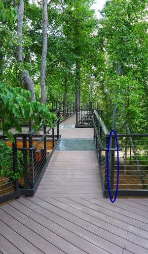 2" x 2" x 1/4" Unfinished Aluminum Termination Post Fascia Mounted to 35" AFF with 5" x 5" base plates - 4" x 4" top plate - T - 2 - 35 - FM - CR - Stair Parts USA