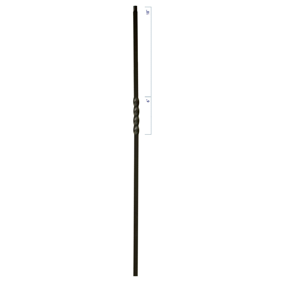MEGA Series 3/4" Square x 44"H Single Twist Hollow Iron Baluster (MEGA-1TW)