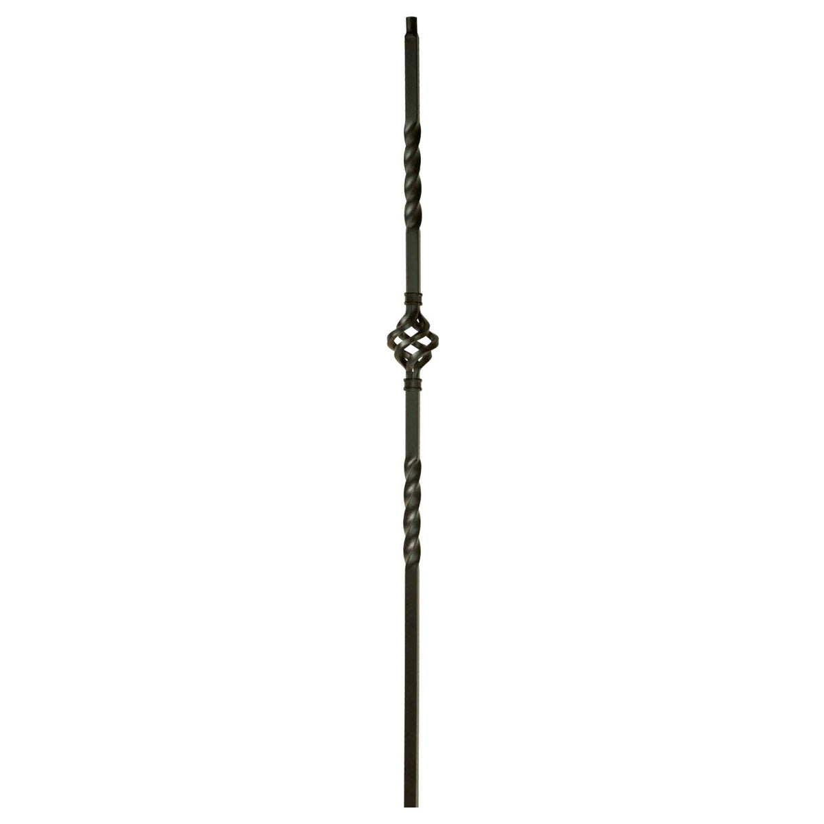MEGA Series 3/4" Square x 44"H Single Basket Double Twist Hollow Iron Baluster (MEGA-1BASK)