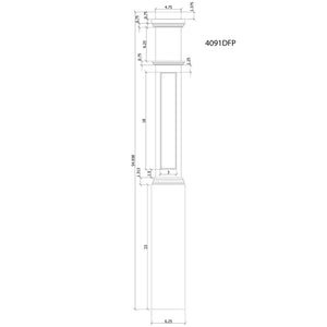 American 6-1/4" X 55" 4091FP Recessed Flat Panel Box Newel (4091FP, 4091DFP)