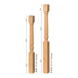 Bunker Hill 3-1/2" 4130F, 4132F Fluted Turned Newel (used w/ Interchangeable Finials)