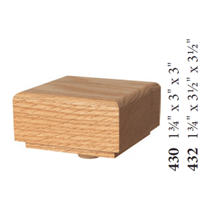 Square Newel Cap w/Dowel for Contemporary 3" (4001) and 3-1/2" (4003) Square Newels (430, 432)
