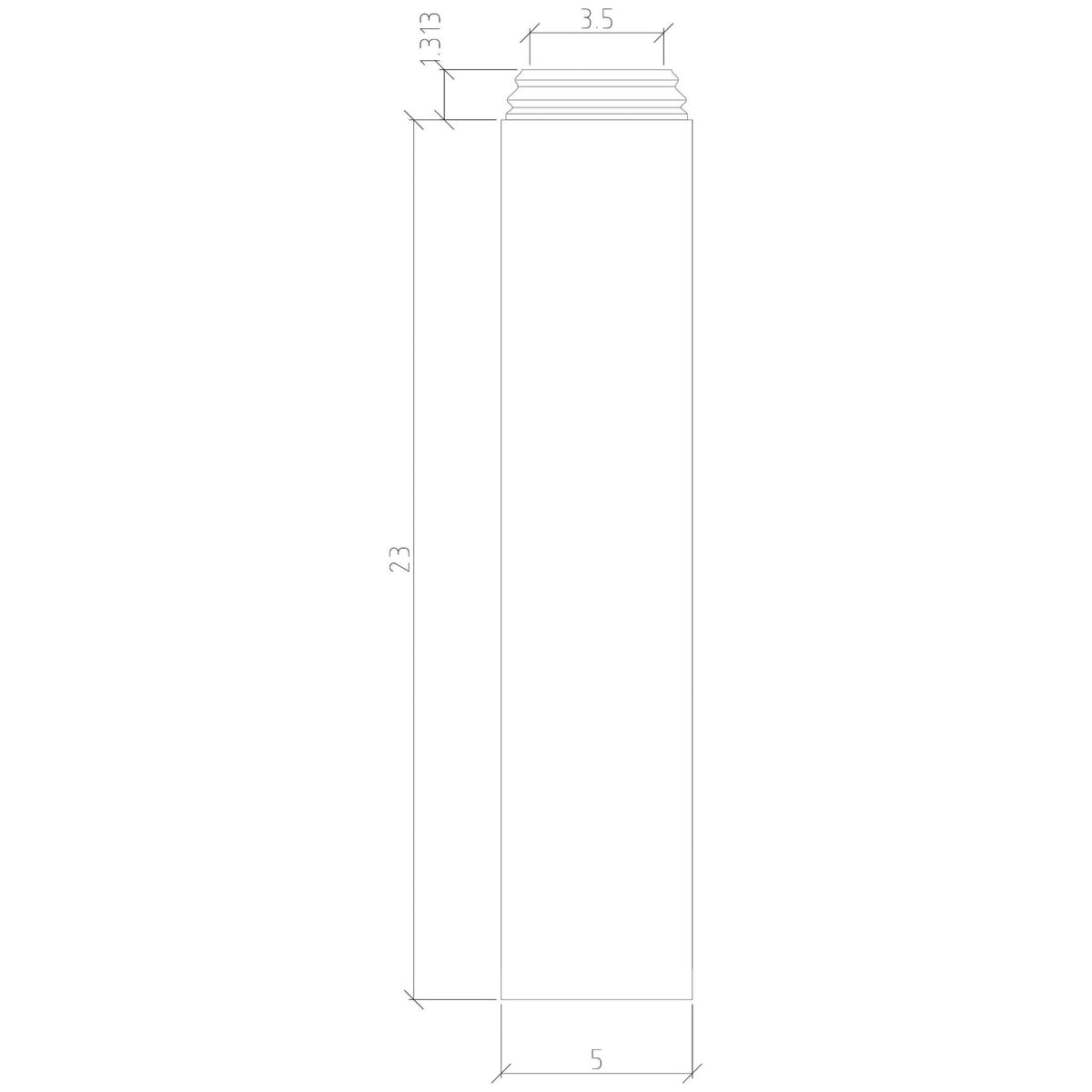 5&quot; Sleeve for 4075 Box Newels (4591) - Stair Parts USA
