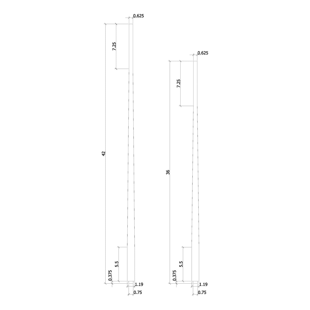 Colonial 1-3/16&quot; 5040 Tapered Structural Rise Pin Top Baluster