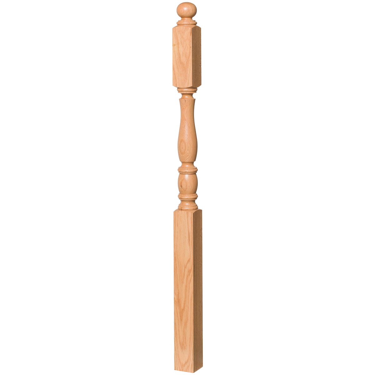 Utah 3-1/2" x 60" 5545 Long Block Turned Newel w/Ball Top (Plain, Fluted, Reeded)