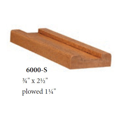 Contemporary 2-1/2&quot;W x 3/4&quot;H 6000-S Shoe Rail w/1-1/4&quot; Plow &amp; Fillet (6000-S)