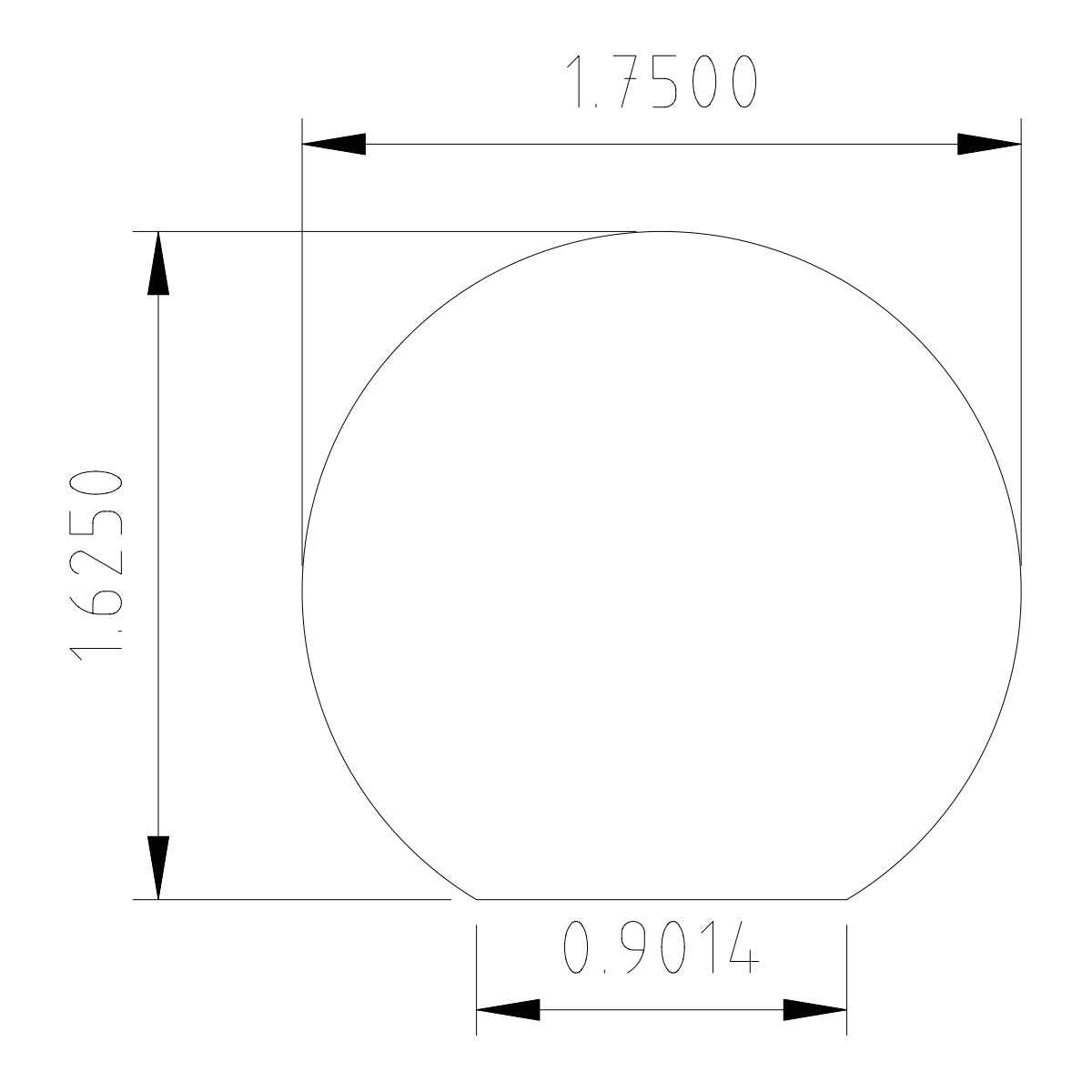 Round 1-3/4" Handrail with Flat Bottom (6040)
