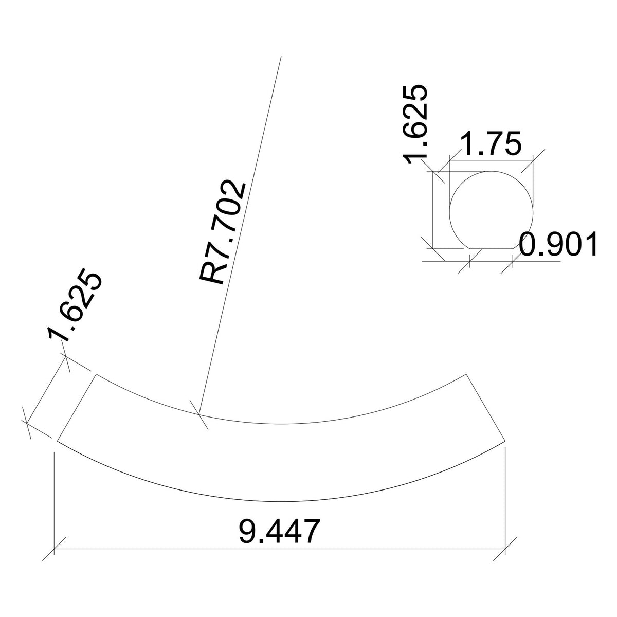 1-3/4&quot; Handrail: Up Easing Fitting for 1-3/4&quot; Round Handrails (7024-6040, 7024-1750)