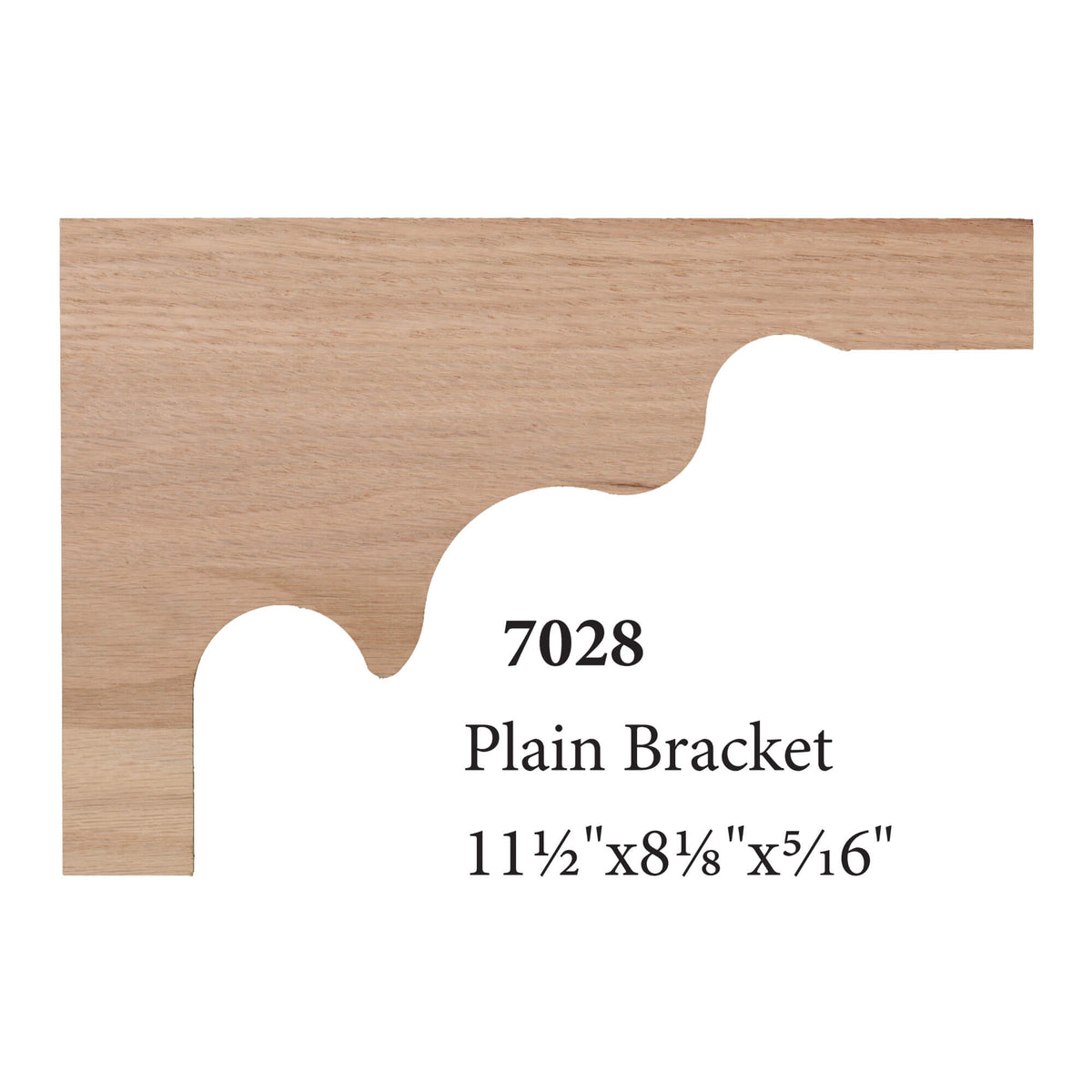 7028: Decorative Stair Tread Bracket / Plain (11 - 1/2&quot;W x 8 - 1/8&quot;H x 5/16&quot;) - Stair Parts USA