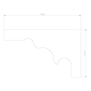 7028: Decorative Stair Tread Bracket / Plain (11-1/2"W x 8-1/8"H x 5/16")