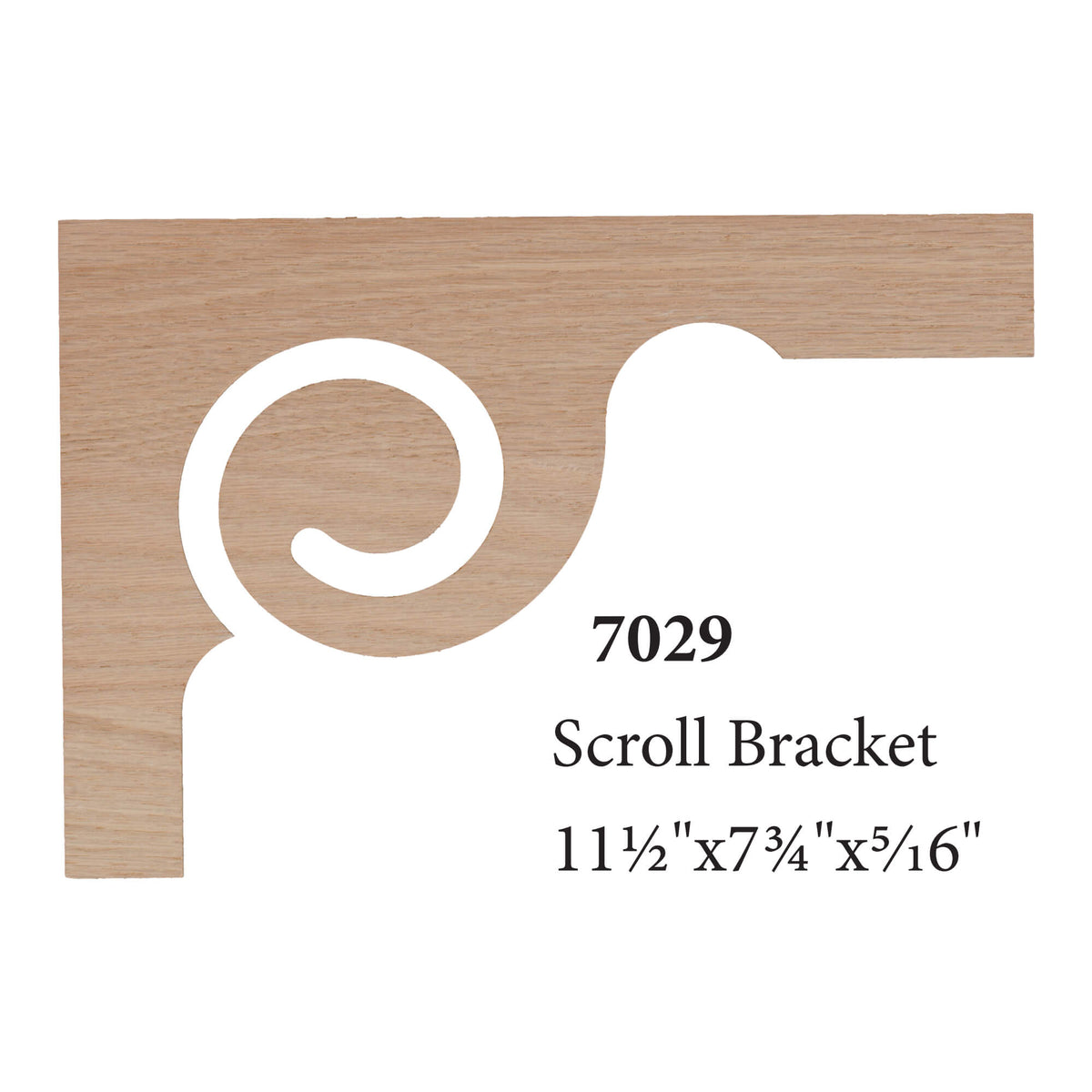 7029: Decorative Stair Tread Bracket / Scroll (11 - 1/2&quot;W x 7 - 3/4&quot;H x 5/16&quot;) - Stair Parts USA