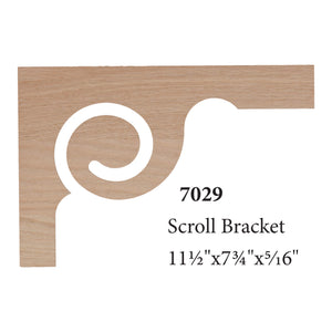 7029: Decorative Stair Tread Bracket / Scroll (11 - 1/2"W x 7 - 3/4"H x 5/16") - Stair Parts USA
