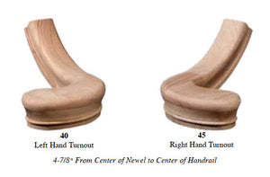 Left Hand 4-7/8" Turnout Fitting for 6210 Handrail (7240)
