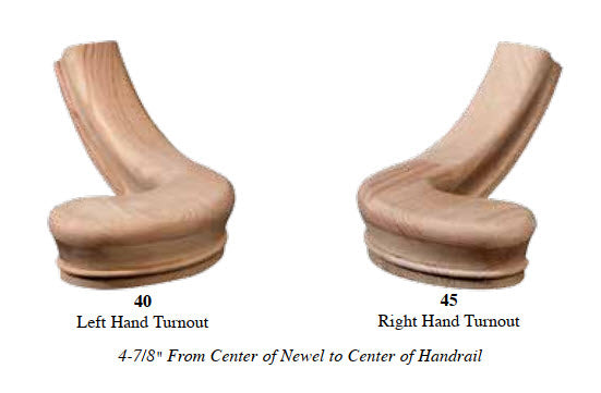 Right Hand 4-7/8&quot; Turnout Fitting for 6210 Handrail (7245)