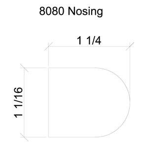Standard 1-1/16" x 1-1/4" Stair Tread Return Nosing (8080)