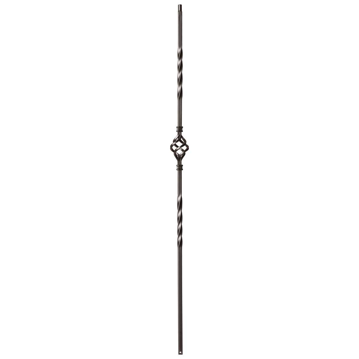Twist Series 1/2&quot; Square x 44&quot;H Single Basket, Double Twist Hollow Iron Baluster (9003)