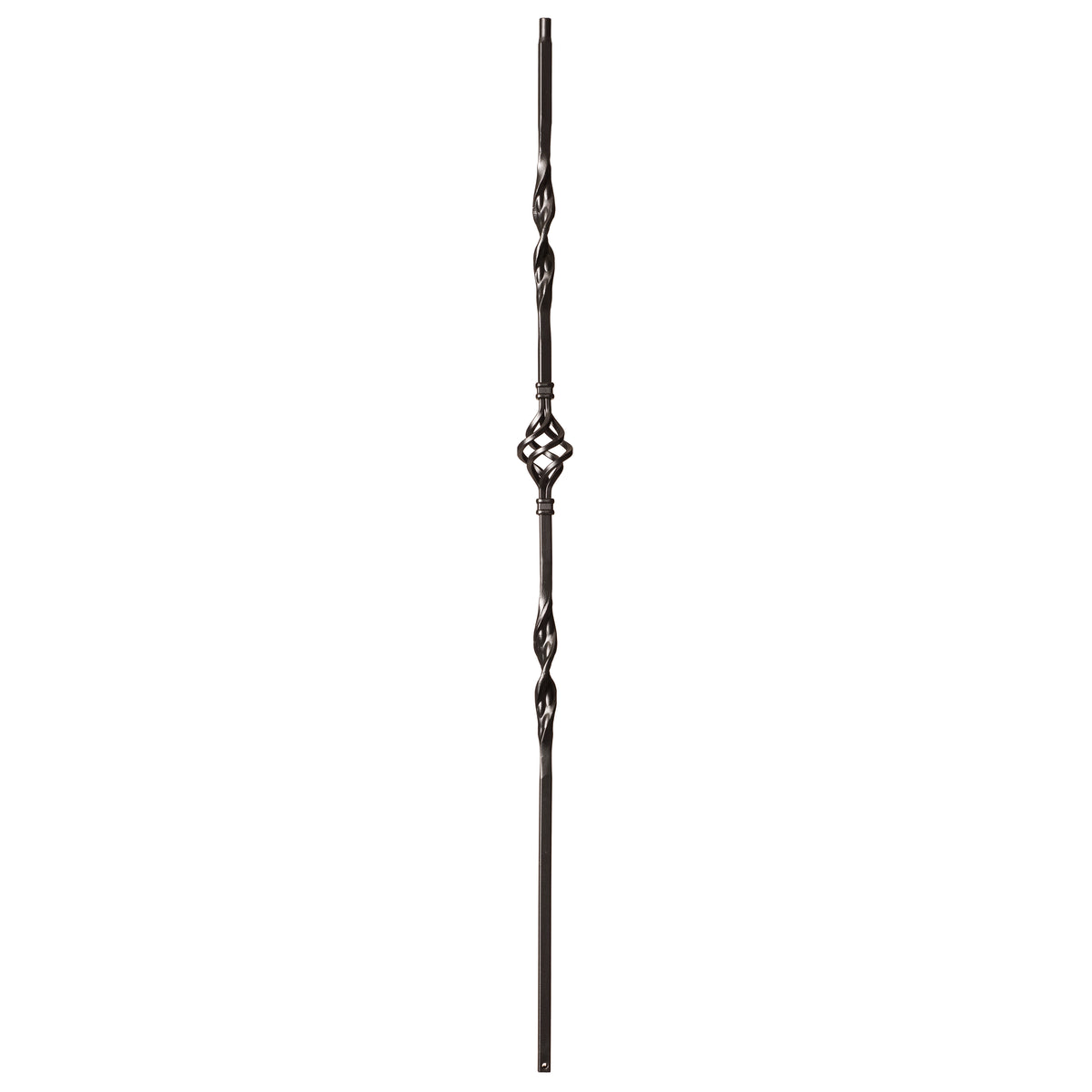 Ribbon Series 1/2" Square x 44"H Double Ribbon Single Basket Hollow Iron Baluster (9012RS)