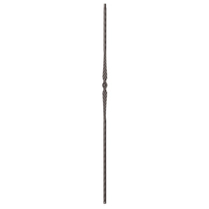 Hammered Edge Series 9/16" Square x 44"H Single Feather with Hammered Edge Hollow Iron Baluster (9021HE)