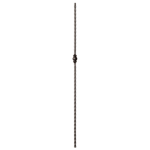 Hammered Face Series 9/16" Square x 44-3/32"H Single Ball with Hammered Face - Hollow Iron Baluster (9032HF)