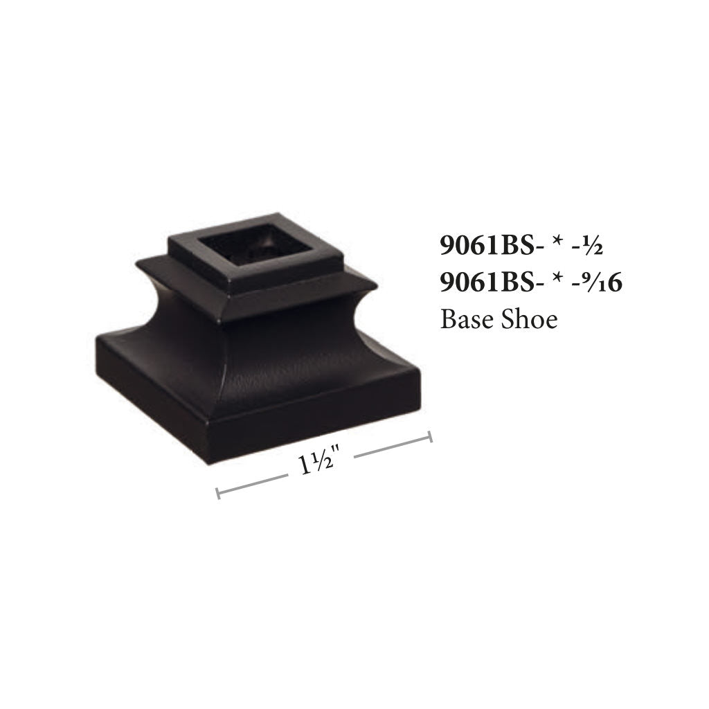 Flat Shoe (NO SET SCREW) for Square Hollow Iron Baluster (9061BS)