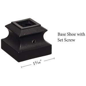 Flat Shoe w/ set screw for Square Hollow Iron Baluster (9062BS)