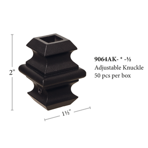Adjustable Knuckle for 1/2" Square Hollow Iron Baluster (9064AK)