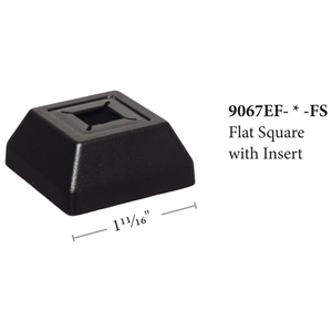 Easy Fit Flat Square Shoe for Square or Round Hollow Iron Balusters (9067EF-FS)