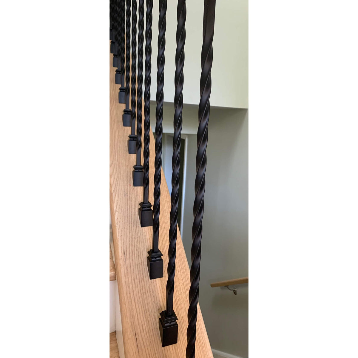 Twist Series 1/2&quot; Square x 44&quot;H Long 22&quot; Twist Hollow Iron Baluster (9080)