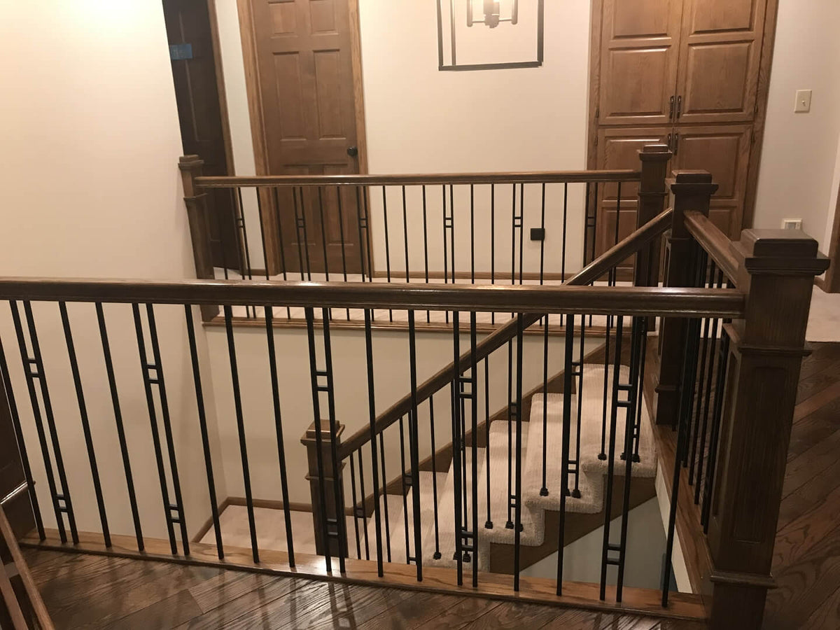 Contemporary Series 1/2" Square x 2-1/4" x 44"H Double Bar Hollow Iron Baluster (9087CS)