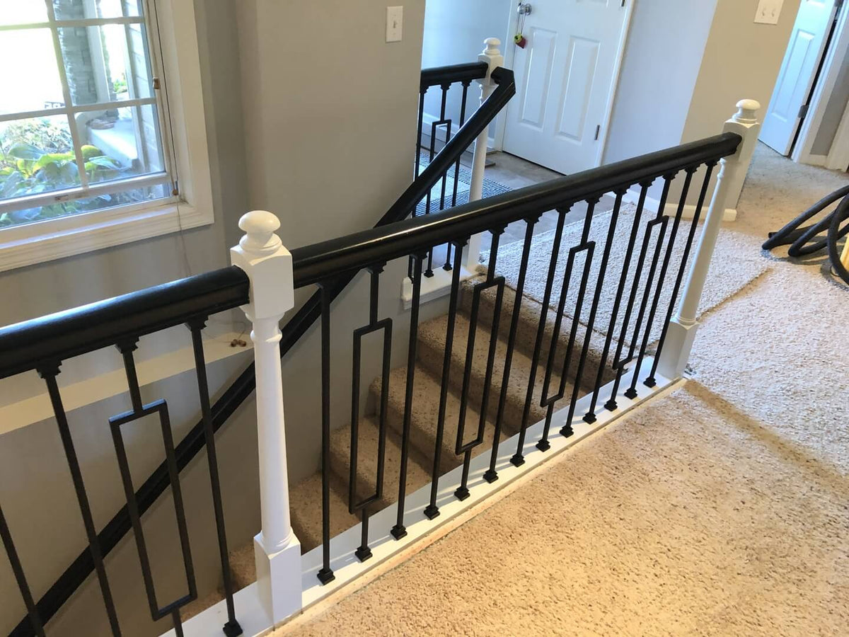 Contemporary Series 1/2" Square 3-3/4" x 44"H Single Rectangle Hollow Iron Baluster (9089CS)