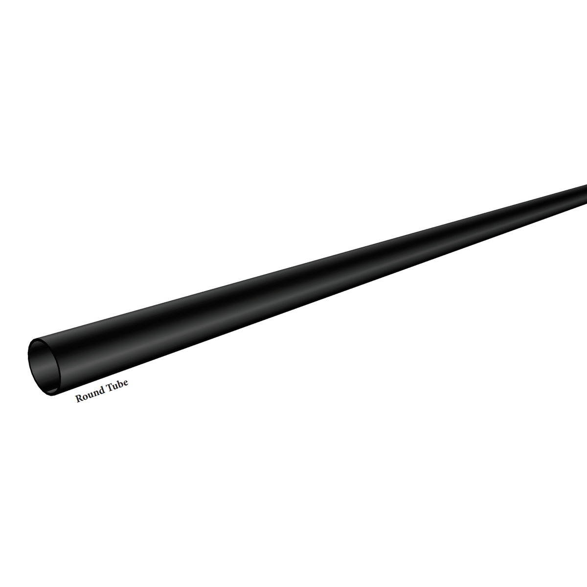 Horizontal Hollow Iron Bar Railing - 5/8&quot; - Satin Black: 5-foot, 7-foot 8 inches, or 8-foot (9701)