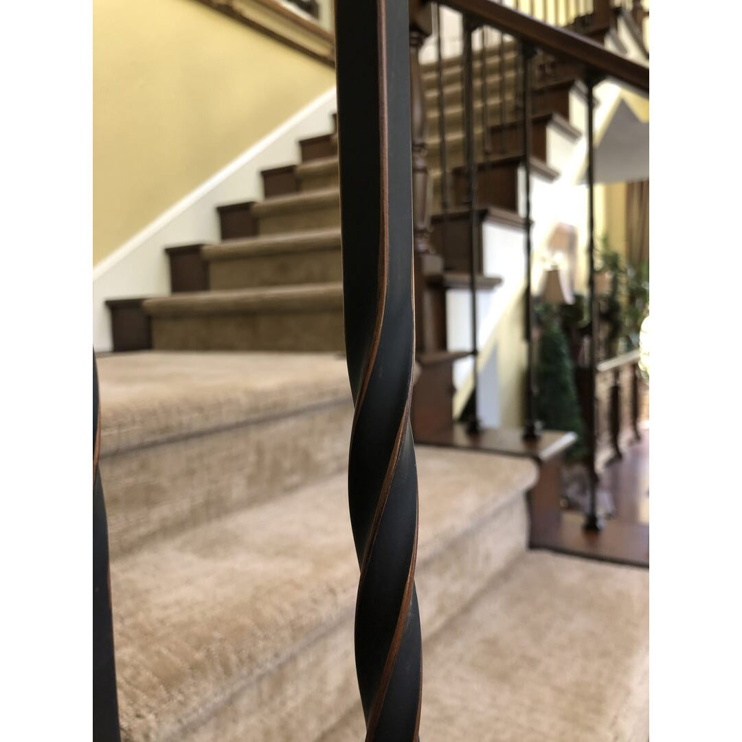 &quot;Ole Iron Slides&quot; - 1/2&quot; Square x 30&quot;-38&quot;H - Single Twist Adjustable Hollow Iron Baluster (ISTW)