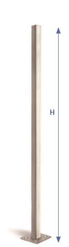 Stainless Steel 1-9/16&quot; Square Newel Post - 39&quot;H, 47&quot;H (E0032, E0030)