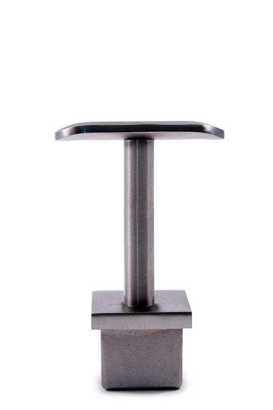 Stainless Steel Handrail Support 2-61/64" Dia. x 1-2/3" Dia., for Square Tube 1-9/16" Dia. (E037600)