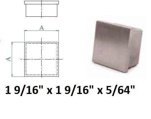 E4230 Stainless Steel End Cap Flat for Square 1 9/16&quot; Dia.