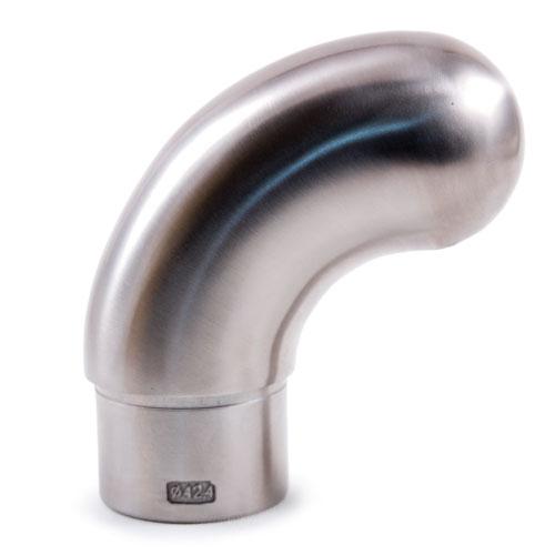 Stainless Steel 90 Degree End Cap with Decorative Bend Fitting for 1-2/3&quot; Stainless Steel Handrail (E481)