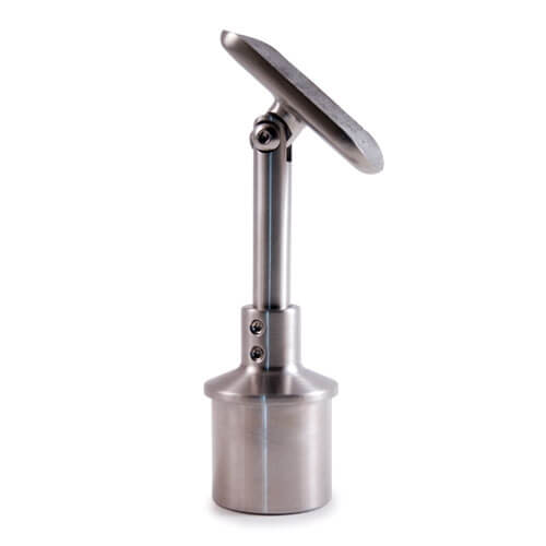 Round 1-2/3&quot; Handrail Support For round newel (1 2/3&quot;) Dia., Pivotable, Adjustable in Height Satinized (E500-424)