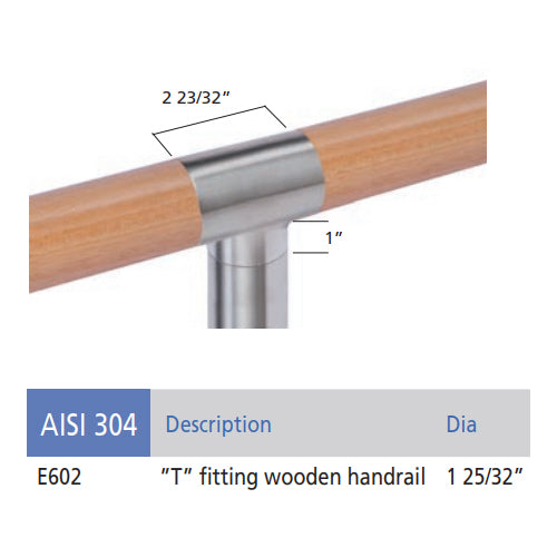 E600-D Drill Gauge for Round Wooden Handrail - Stainless Stair