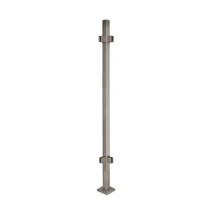 Stainless Steel 1-9/16" Square 90-Degree Corner Glass Clamp Newel Post (EQ64004P90)