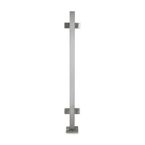 Stainless Steel 1-9/16" Square Double Side Glass Clamp Newel Post (EQ64004P)