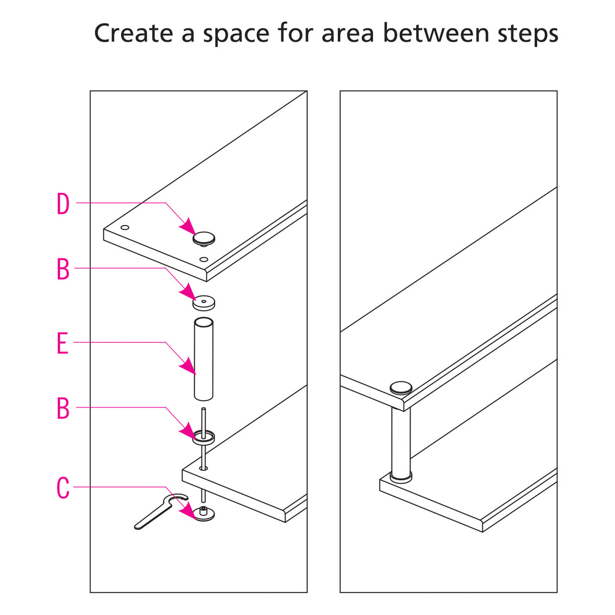 Stainless Steel End Cap for Floating Steps and 1-2/3&quot; Round Stainless Steel Tube (ES32020)